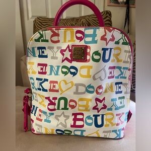 Dooney & Burke Rainbow Monogram Backpack Purse